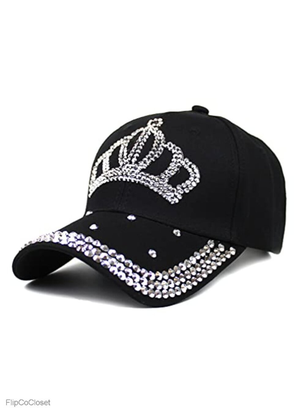 Rhinestone Bejeweled Baseball Cap Adjustable Sparkle Bling Hip Hop Sun Hat